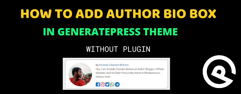 How To add author bio box in GeneratePress