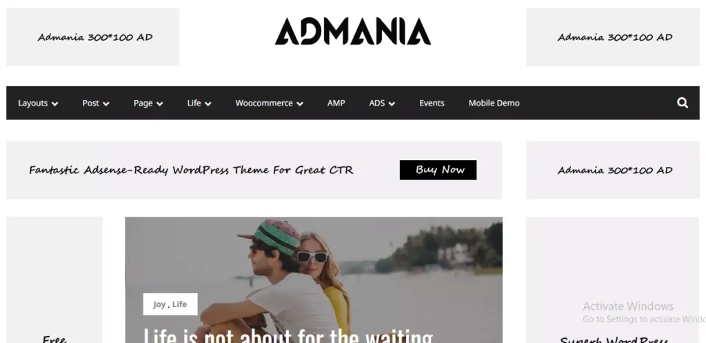 Admania WordPress theme